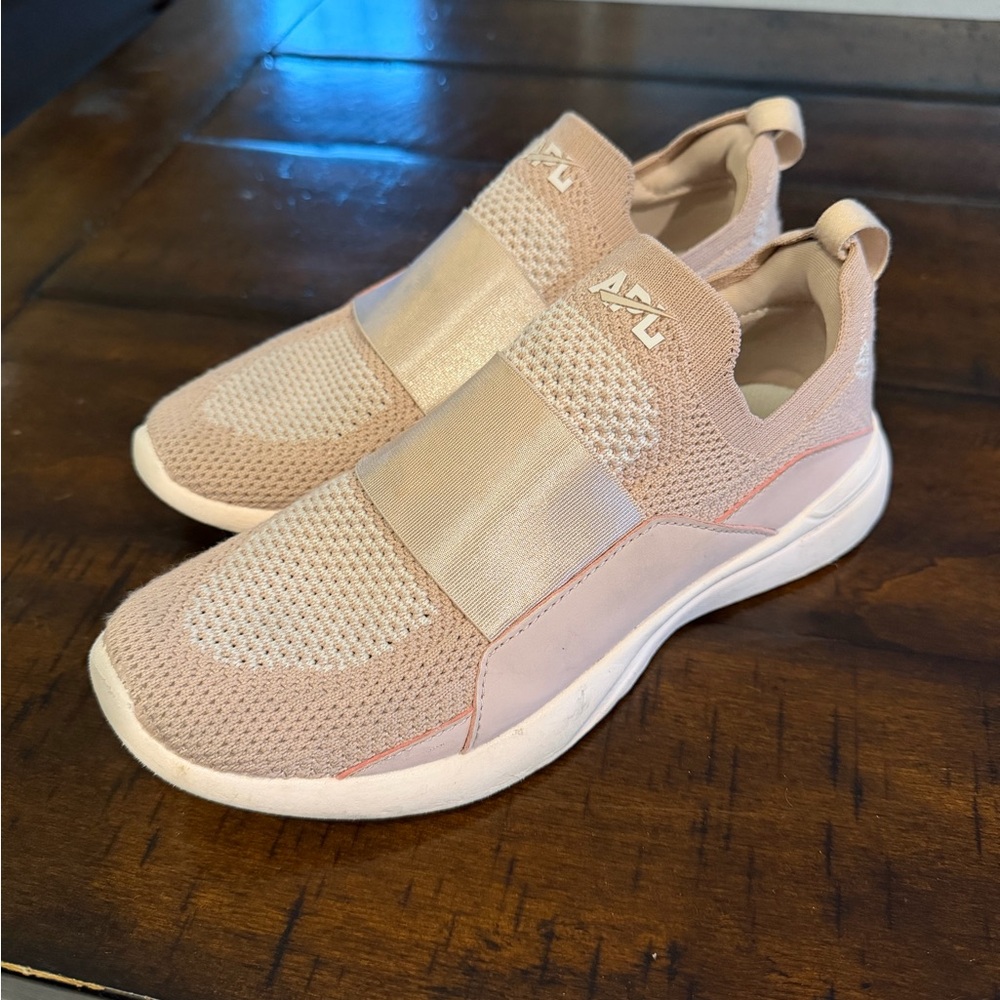 APL Blush Pink Slip-On Knit Sneakers in youth size 4